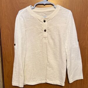 2/$7.00 The Children's Place White Long Sleeve Henley Tee